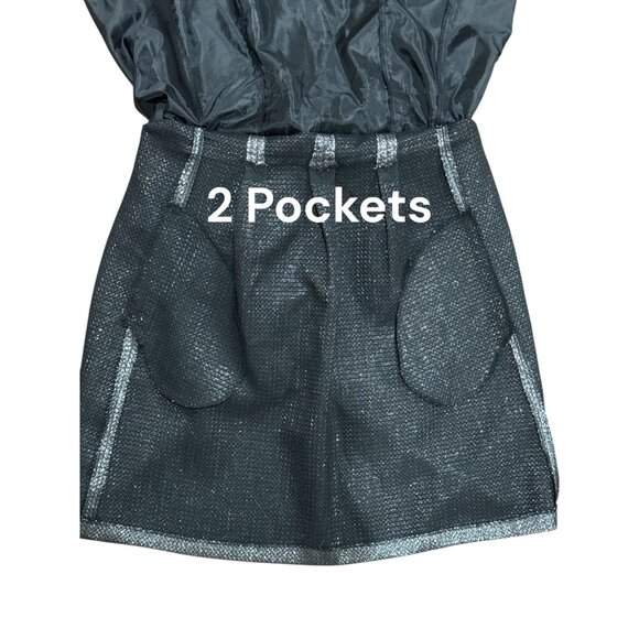 NEW Nine West Womens Plus Sz 18 Metallic Black Textured Sleeveless Party Dress - Picture 5 of 9